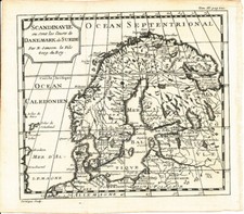 Landkarte Skandinavien, ca