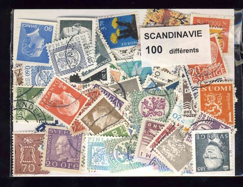 Skandinavien 100 briefmarken - skandinavien,